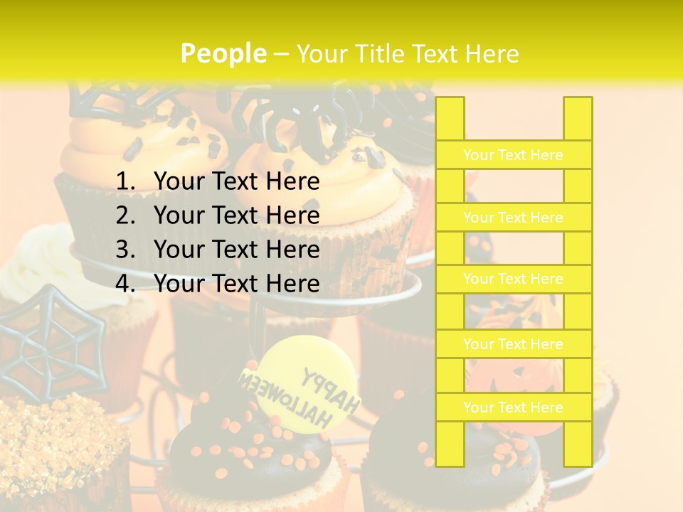 Cup Cake Buttercream Cakes PowerPoint Template