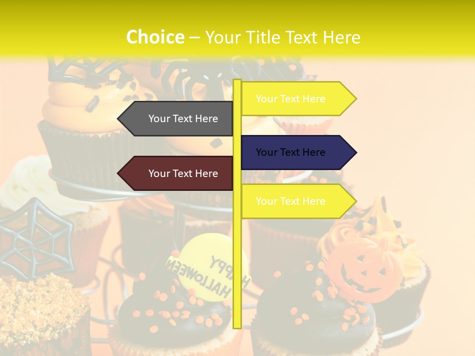 Cup Cake Buttercream Cakes PowerPoint Template