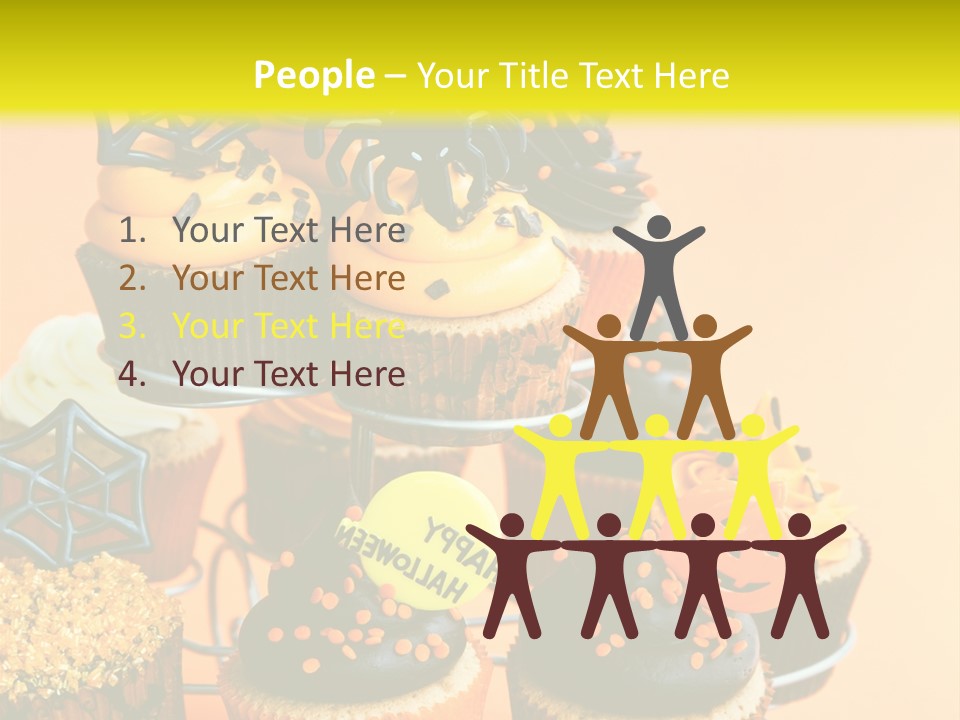 Cup Cake Buttercream Cakes PowerPoint Template