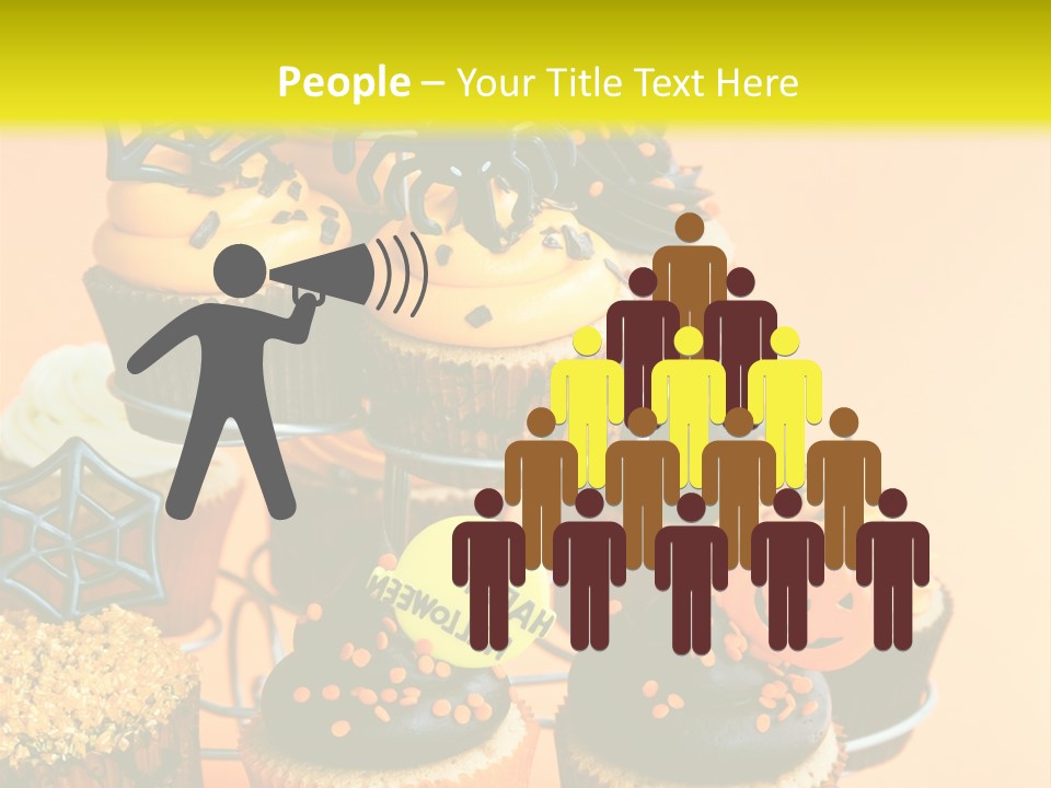 Cup Cake Buttercream Cakes PowerPoint Template