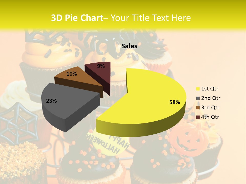 Cup Cake Buttercream Cakes PowerPoint Template