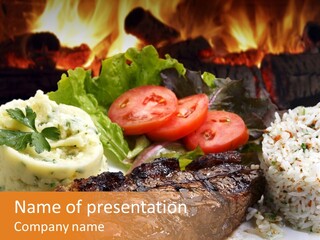 Fire Potato Meal PowerPoint Template