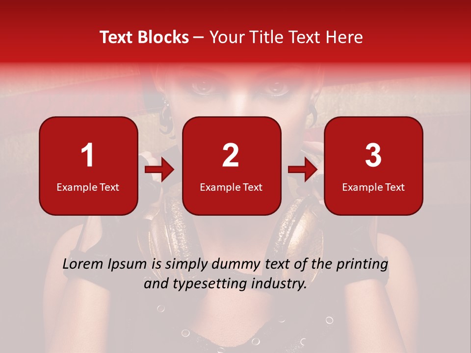 Attractive Headphone Grunge PowerPoint Template