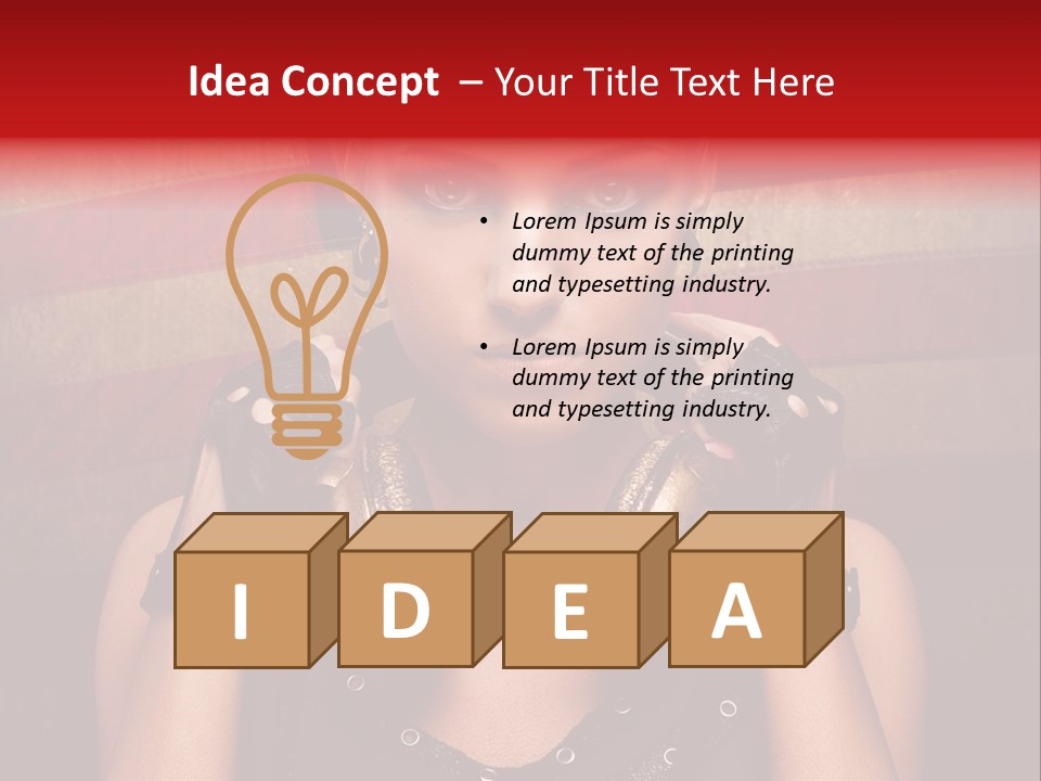 Attractive Headphone Grunge PowerPoint Template