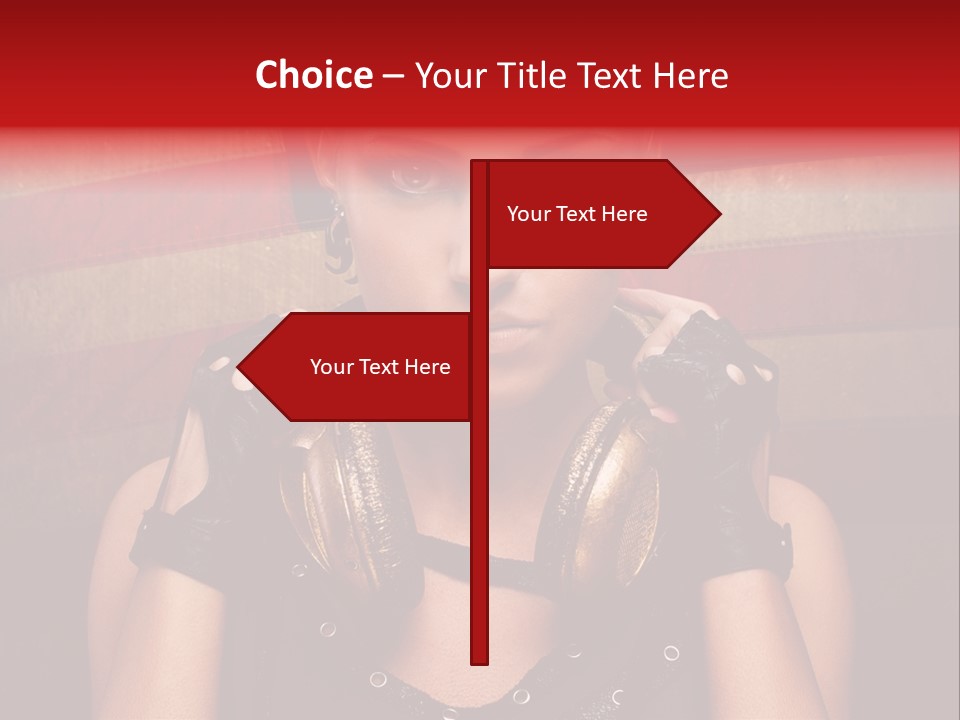 Attractive Headphone Grunge PowerPoint Template