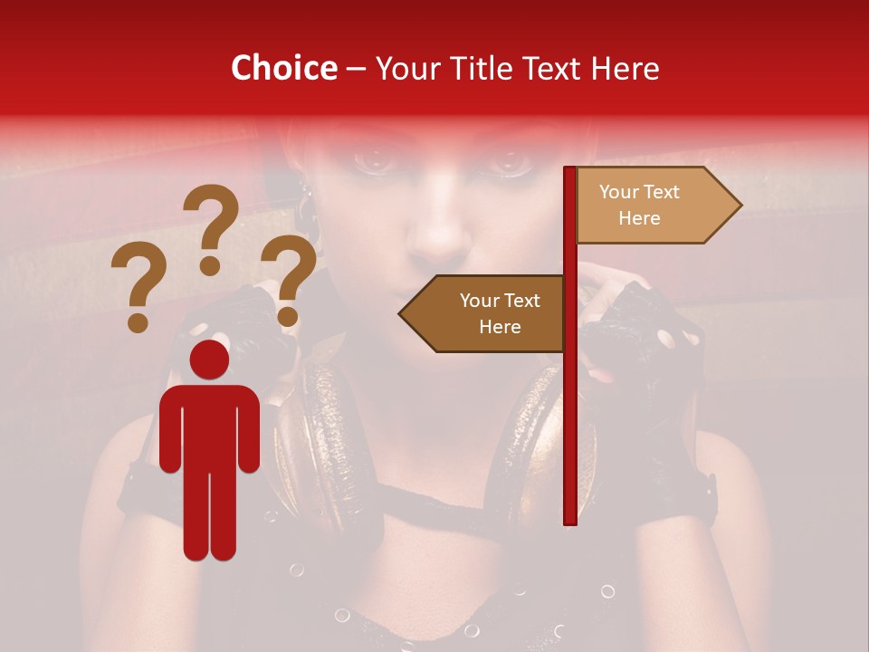 Attractive Headphone Grunge PowerPoint Template