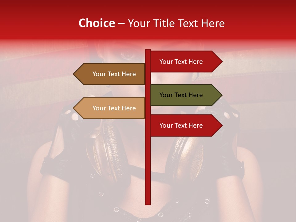 Attractive Headphone Grunge PowerPoint Template