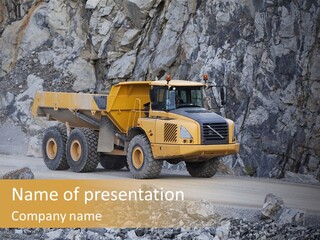 Machine Yellow Rock PowerPoint Template