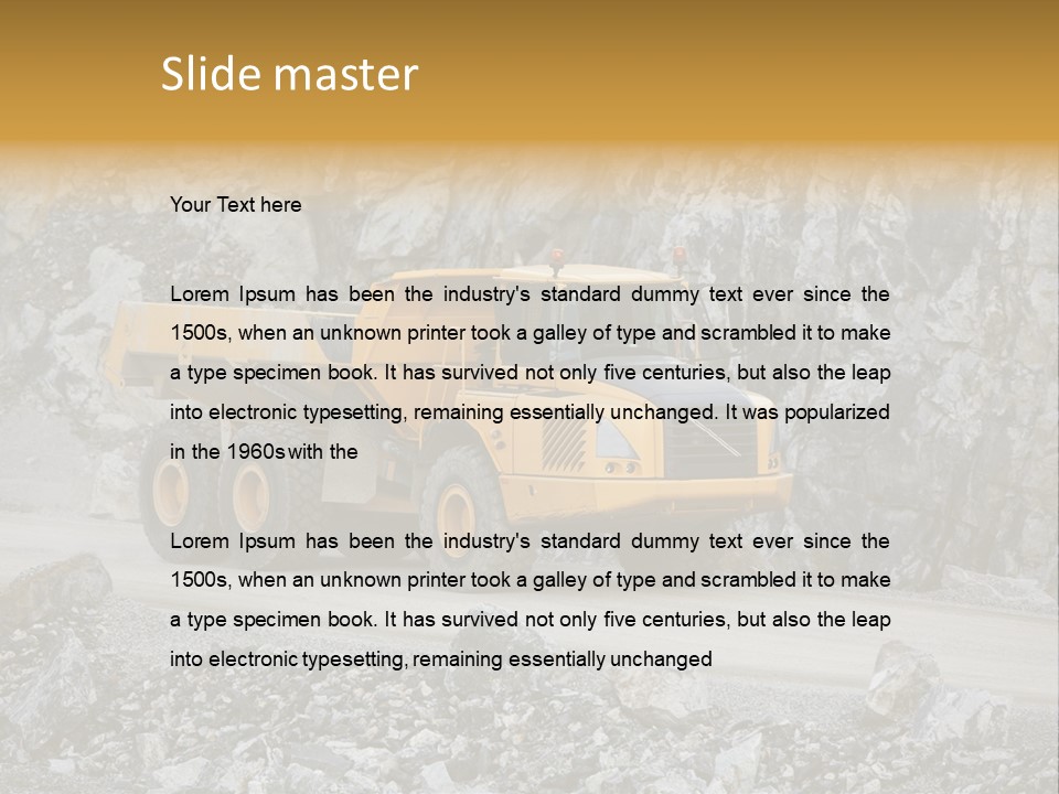 Machine Yellow Rock PowerPoint Template