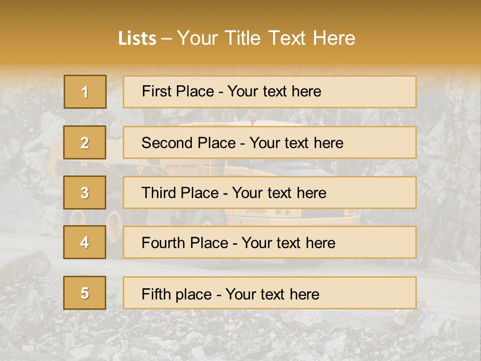 Machine Yellow Rock PowerPoint Template