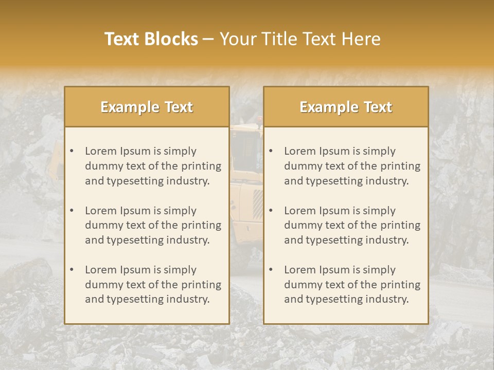 Machine Yellow Rock PowerPoint Template