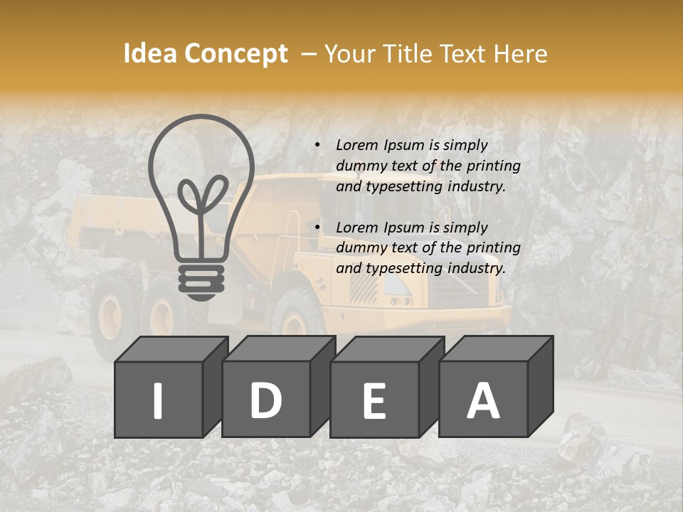 Machine Yellow Rock PowerPoint Template