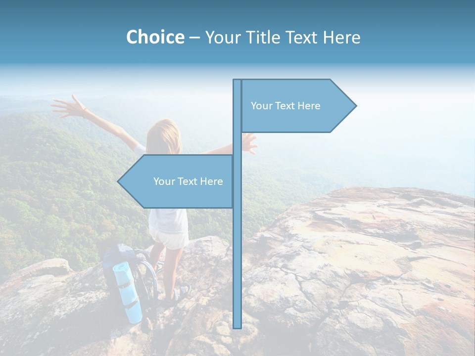 Hill Backpack Adventure PowerPoint Template