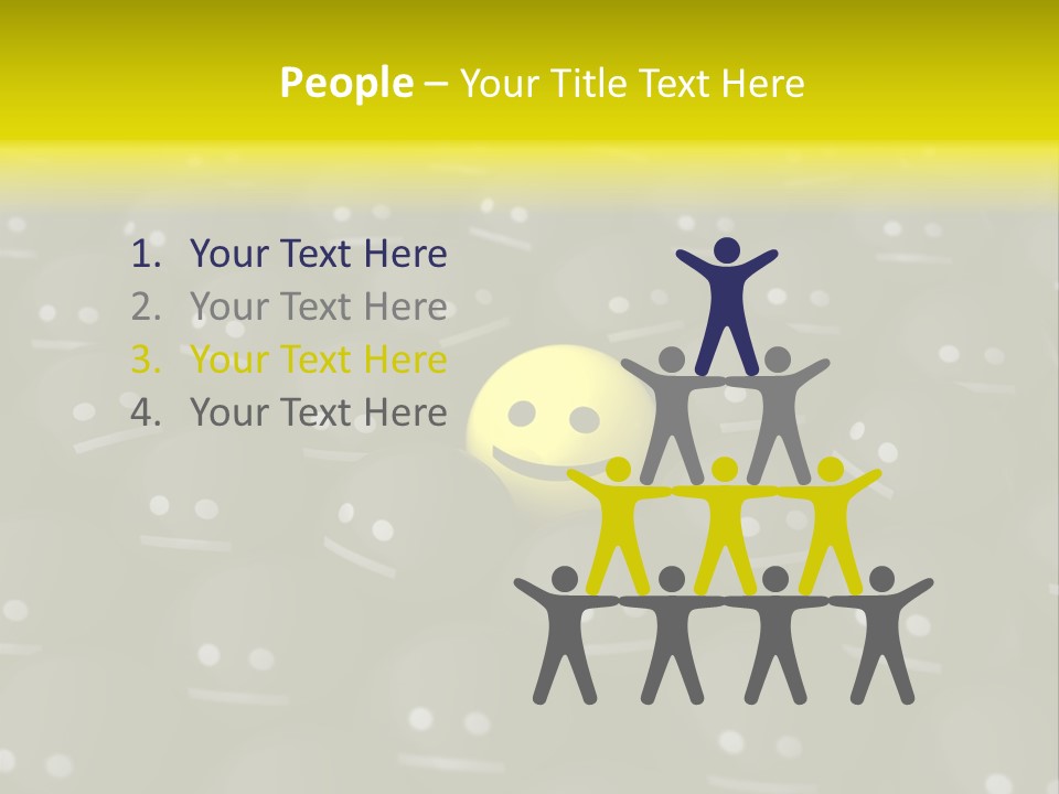 Crowd Optimist Smile PowerPoint Template