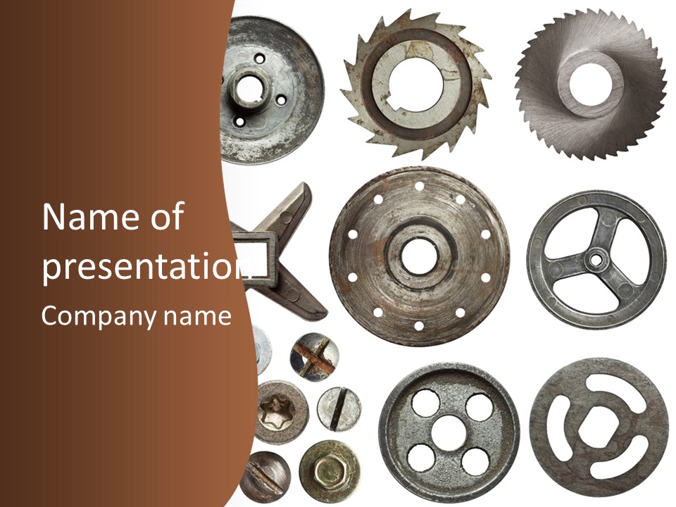 Close Up Tool Cogwheel PowerPoint Template