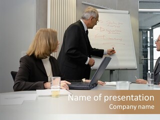 Conferenceroom Seniorman Matureman PowerPoint Template