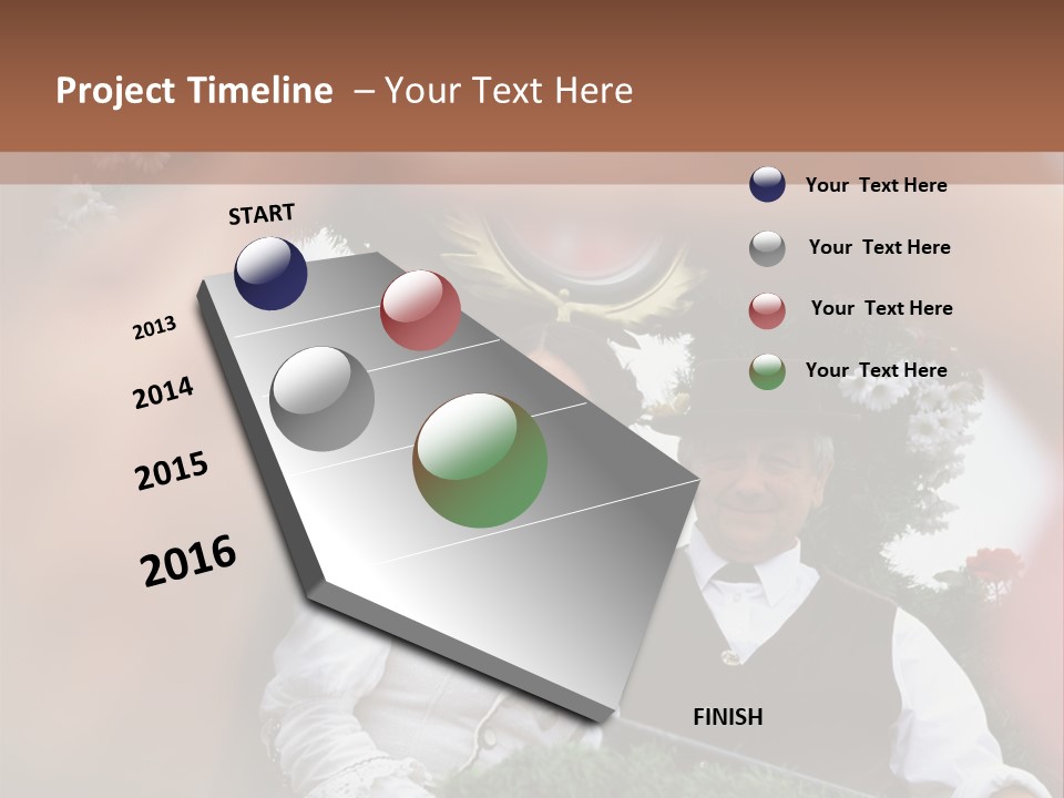 Events Male Seated PowerPoint Template