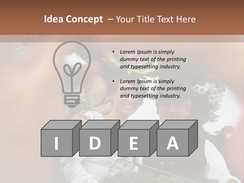 Events Male Seated PowerPoint Template