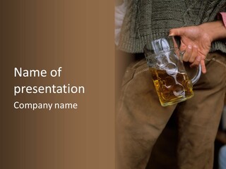 Pint Glasses Man Standing Up PowerPoint Template