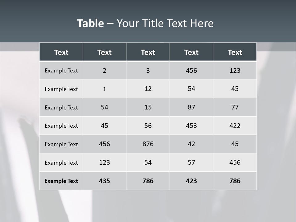 Outside Sizes Females PowerPoint Template