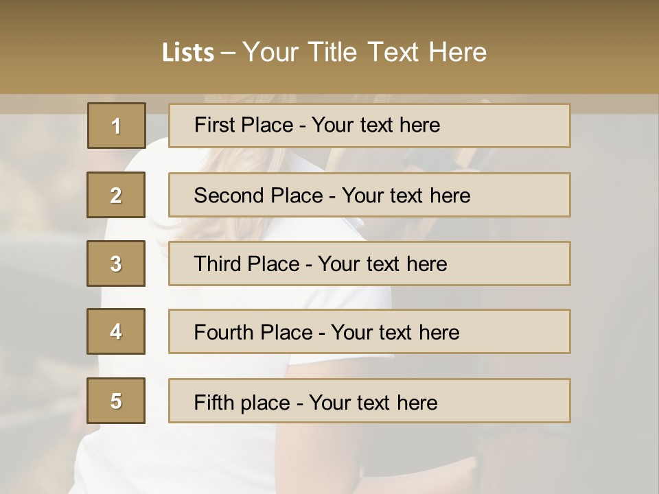 Ages Smiling Youngwoman PowerPoint Template