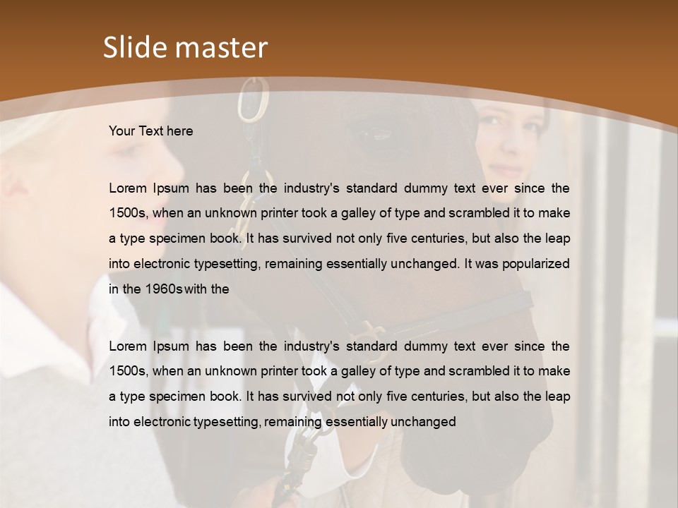 Caucasian Oddtoedungulate Graphics PowerPoint Template