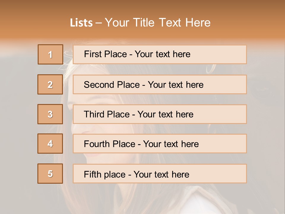 Woman Smiling Print PowerPoint Template