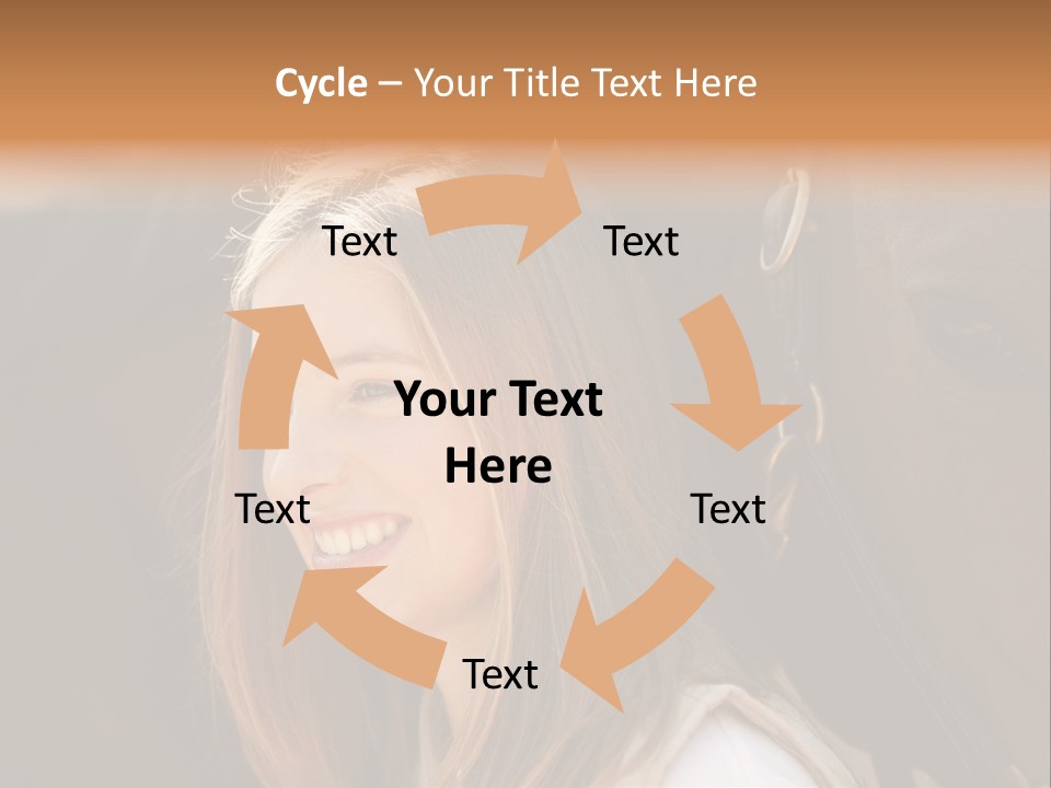 Woman Smiling Print PowerPoint Template