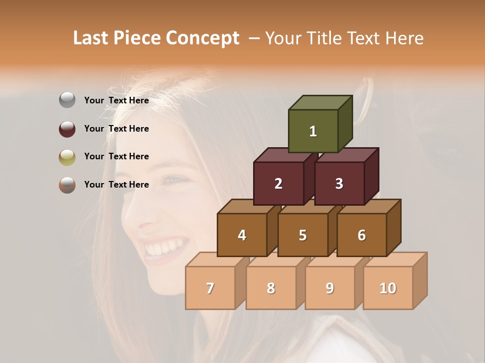 Woman Smiling Print PowerPoint Template