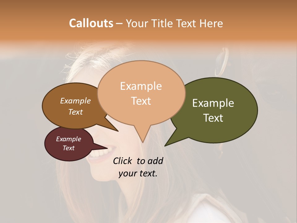 Woman Smiling Print PowerPoint Template