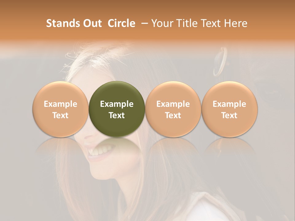 Woman Smiling Print PowerPoint Template