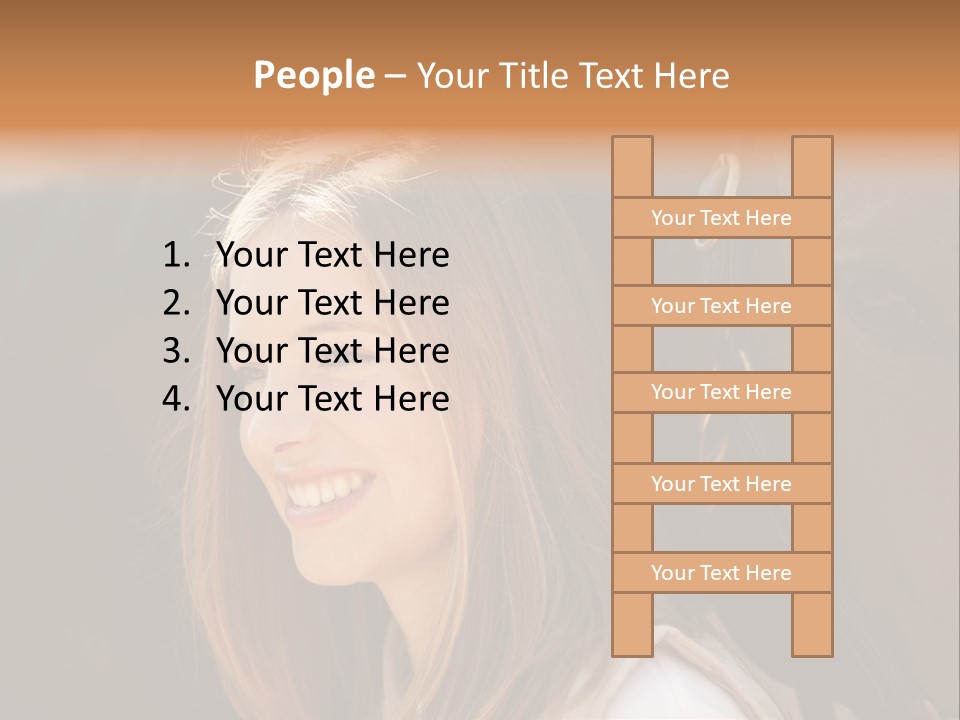 Woman Smiling Print PowerPoint Template