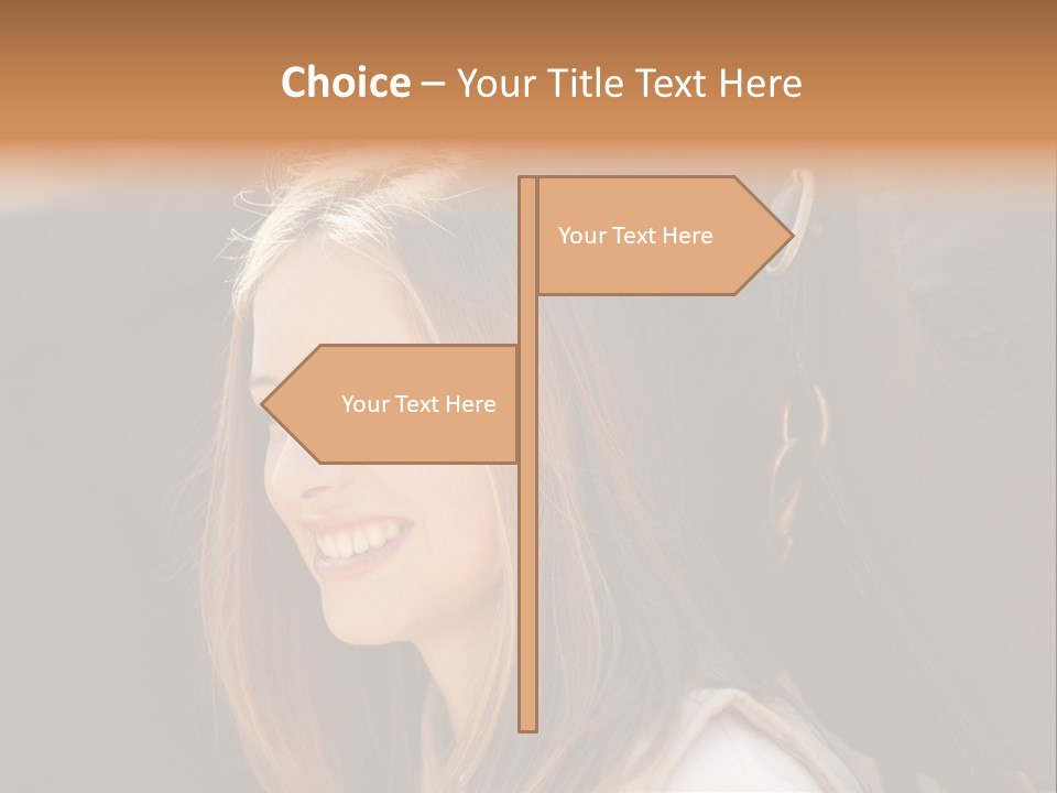 Woman Smiling Print PowerPoint Template