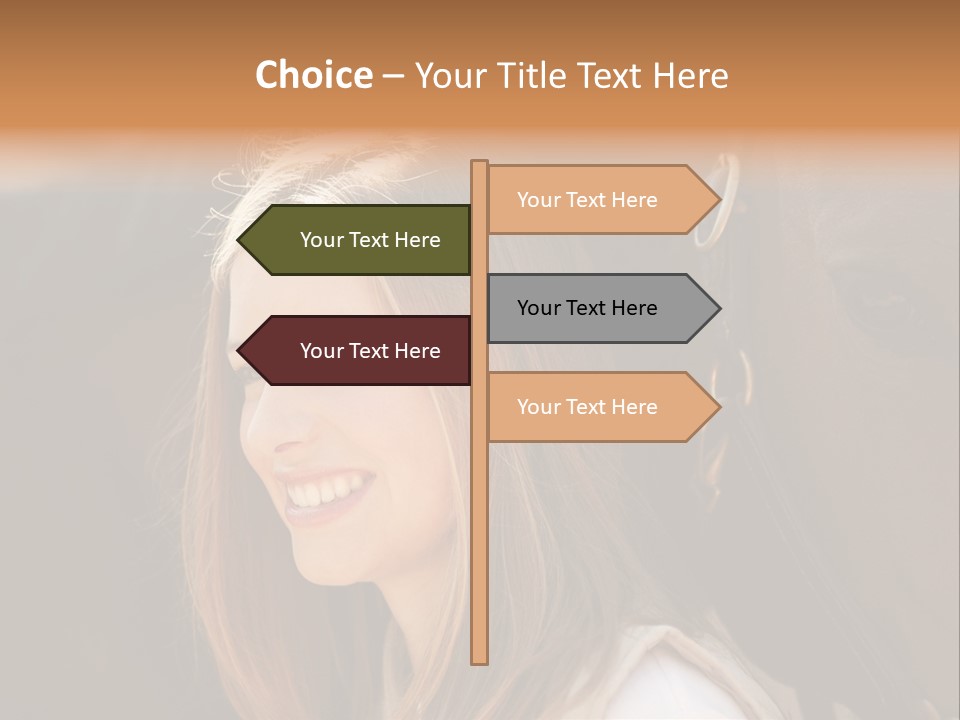 Woman Smiling Print PowerPoint Template