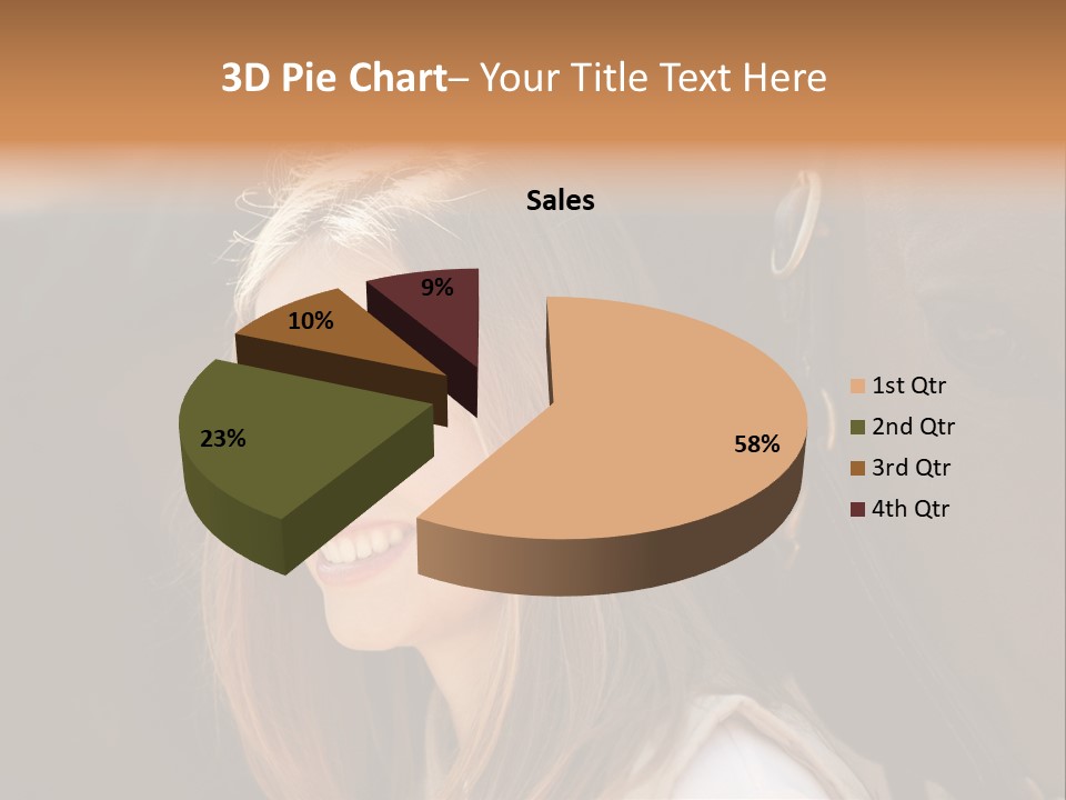 Woman Smiling Print PowerPoint Template