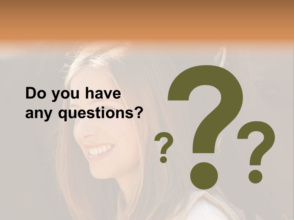 Woman Smiling Print PowerPoint Template