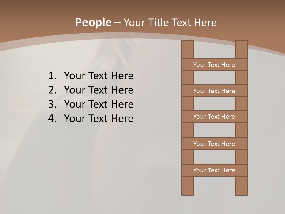 Brown Youngwoman Hiding PowerPoint Template