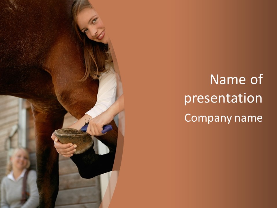 Positive Scraping Hoofpick PowerPoint Template