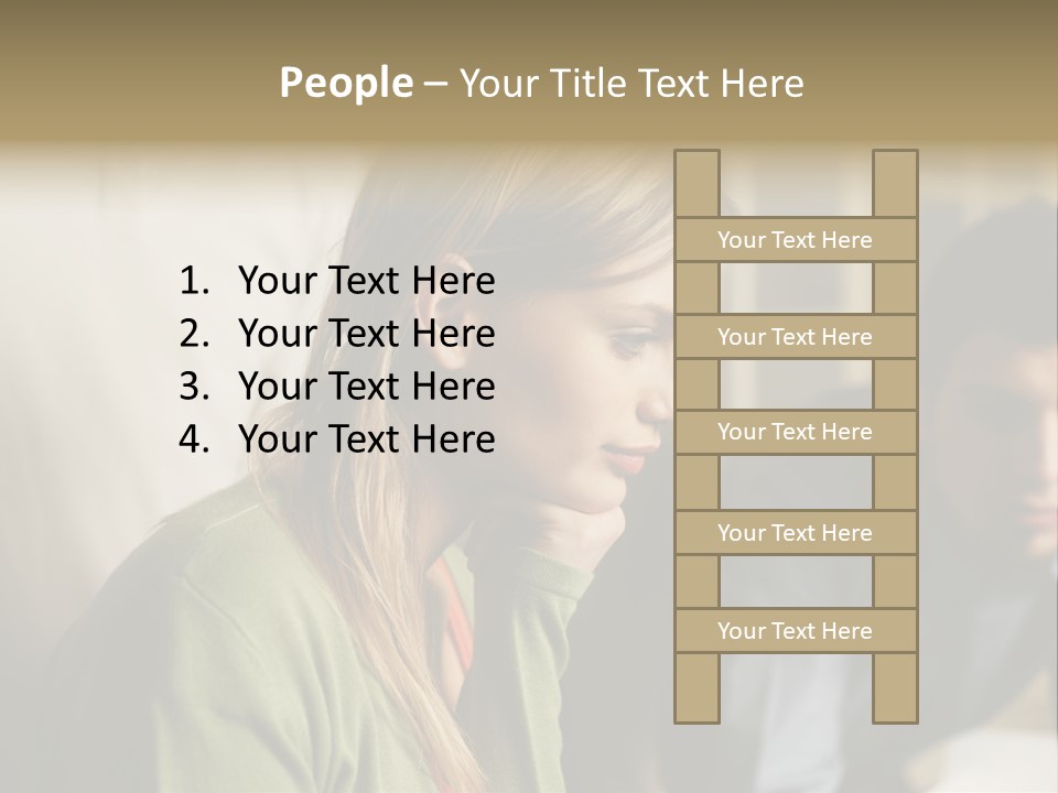 Sitting Poster Stockphotographs PowerPoint Template