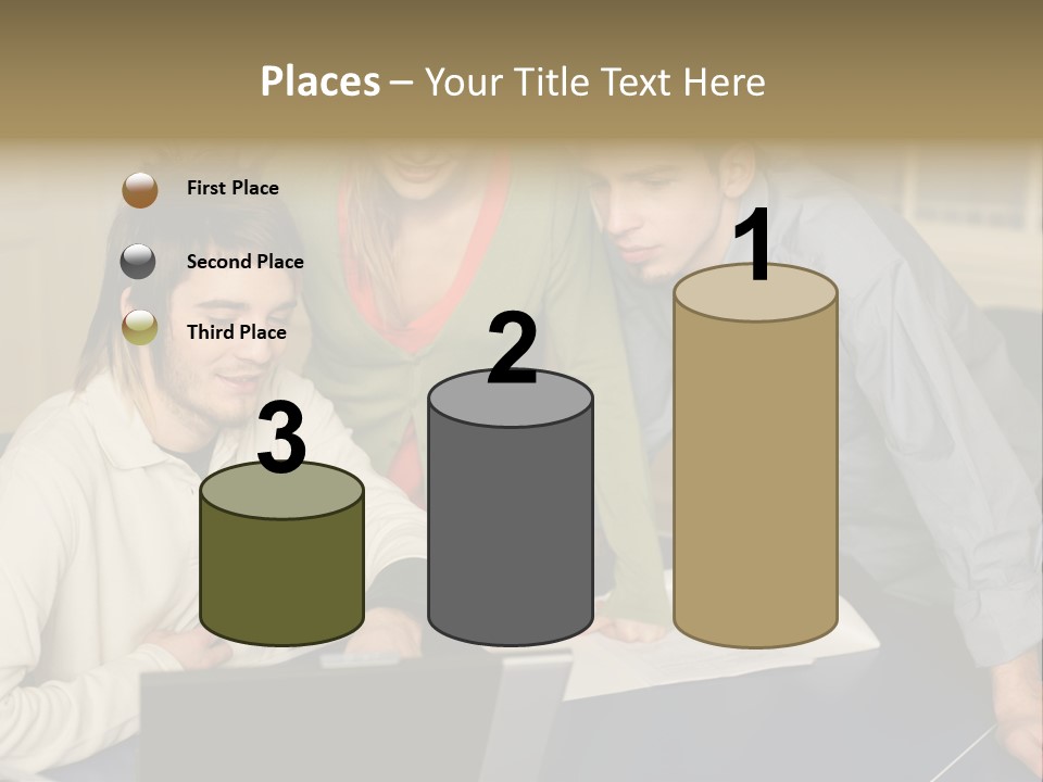 Male Youngwoman Print PowerPoint Template