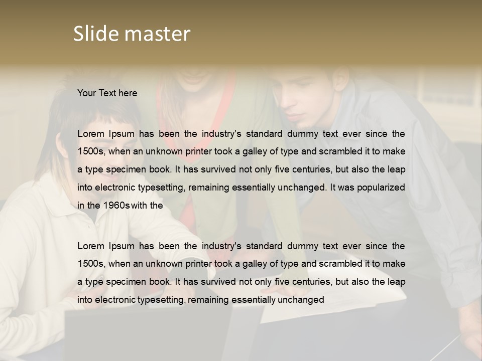 Male Youngwoman Print PowerPoint Template