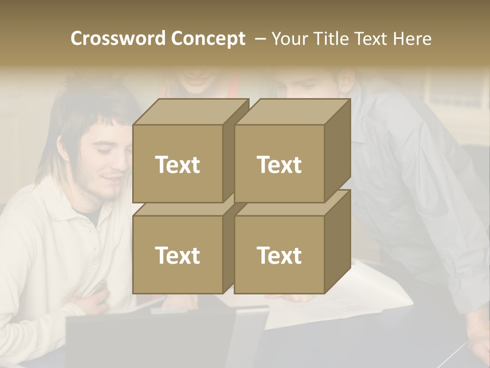 Male Youngwoman Print PowerPoint Template