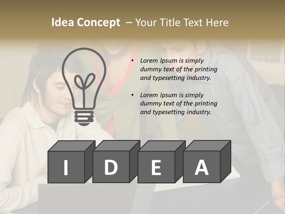 Male Youngwoman Print PowerPoint Template