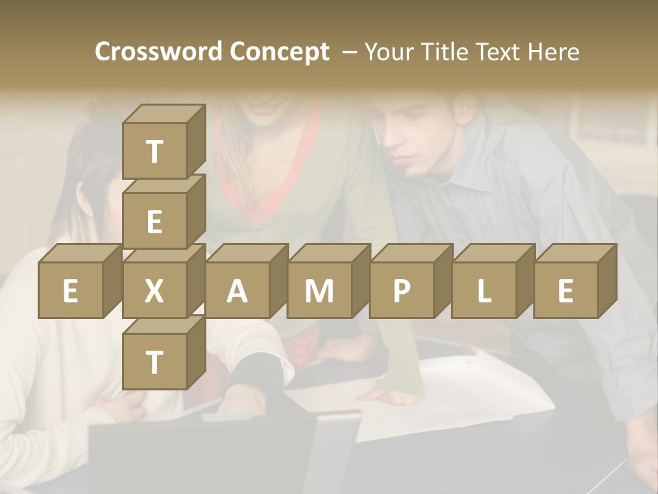 Male Youngwoman Print PowerPoint Template