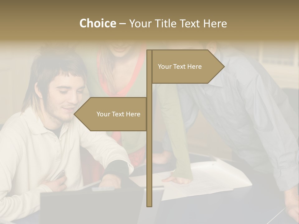 Male Youngwoman Print PowerPoint Template