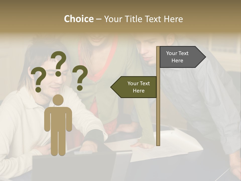 Male Youngwoman Print PowerPoint Template