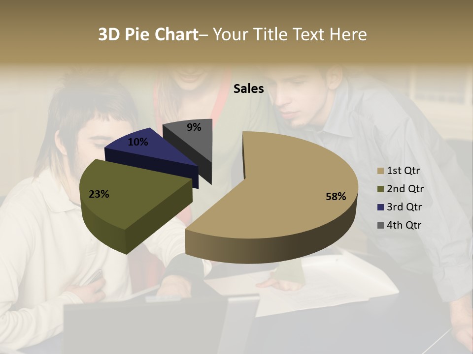 Male Youngwoman Print PowerPoint Template