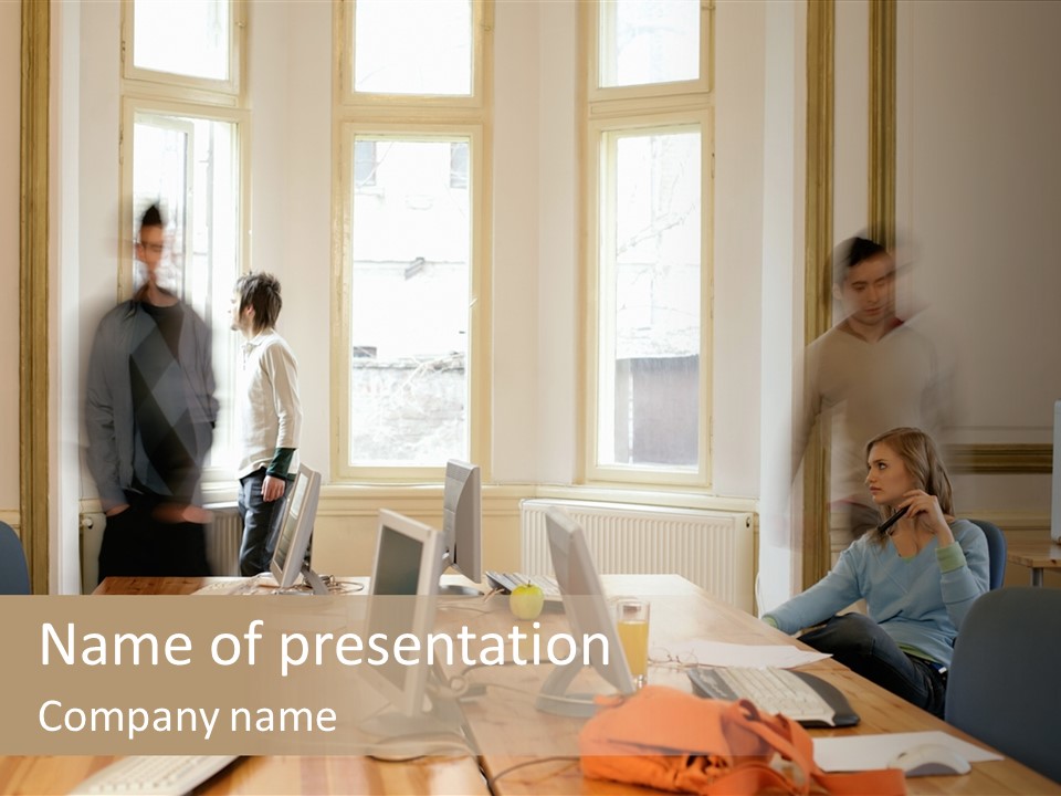 Stockphotograph Woman Informal PowerPoint Template