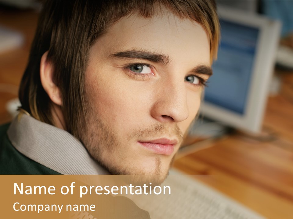 Pictures Stockphotograph Caucasian PowerPoint Template