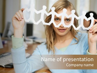 Officeinterior Paper Twopeople PowerPoint Template